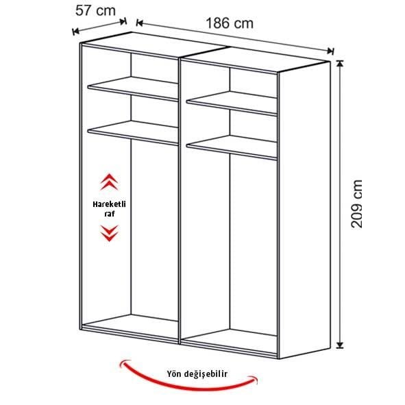 Puzzle Pera 4 Kapılı Dolap 401