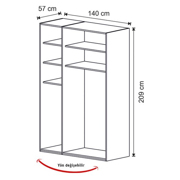 Puzzle Torino 3 Kapılı Dolap 304