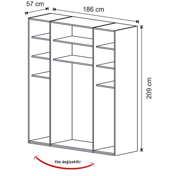 Puzzle Torino 4 Kapılı Dolap 434