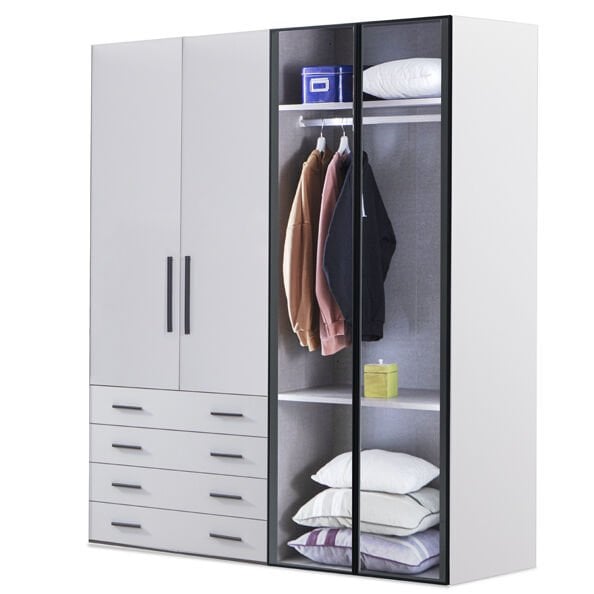 Puzzle Atlas White 4 Kapılı Dolap 408