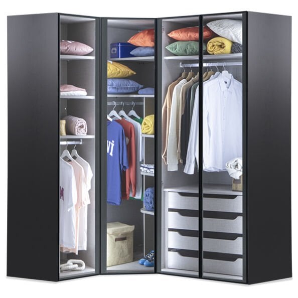 Puzzle Loft 4 Kapılı Köşe Dolap 835 + 2 Kapılı İç Çekmece