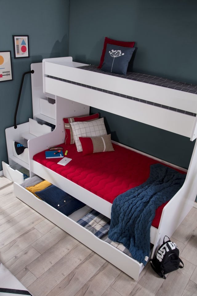 T.Ü. Çekmeceli Ranza (Beyaz - Siyah)