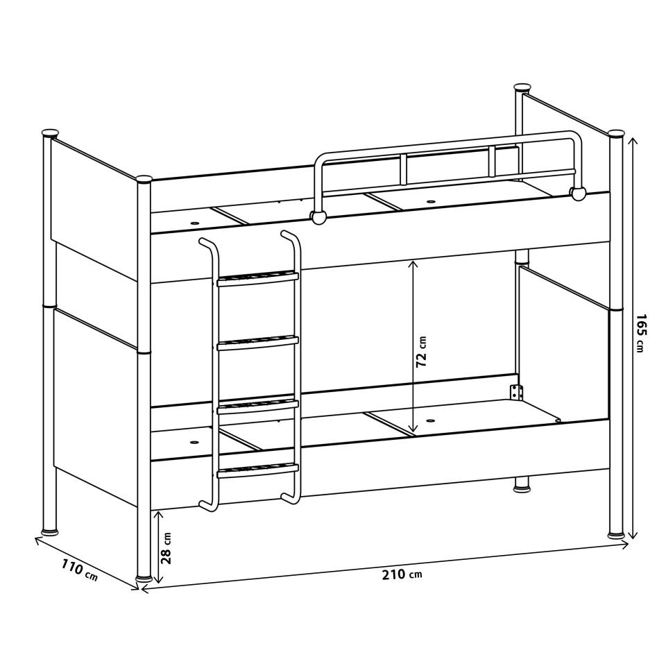 T.Ü. Ranza 90 x 200 (Antrasit Gri)