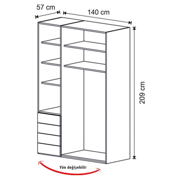 Puzzle My House 3 Kapılı Dolap 308