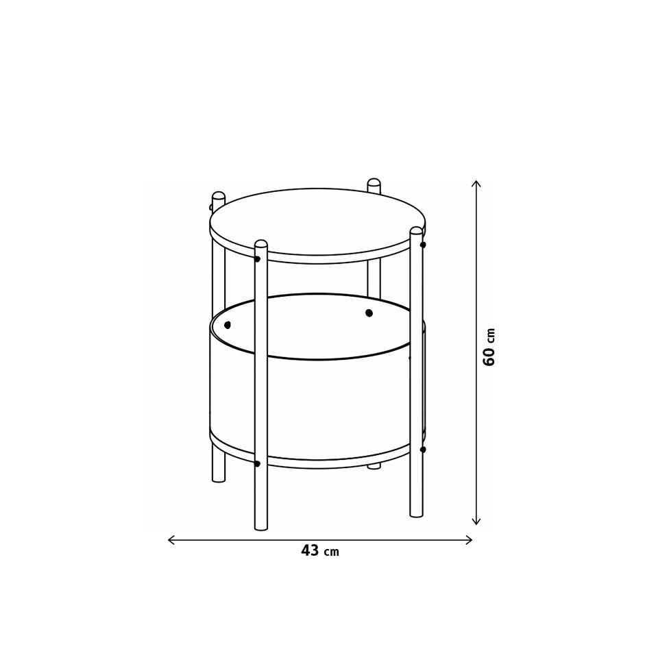 T.Ü. Yuvarlak Sehpa (Lacivert)