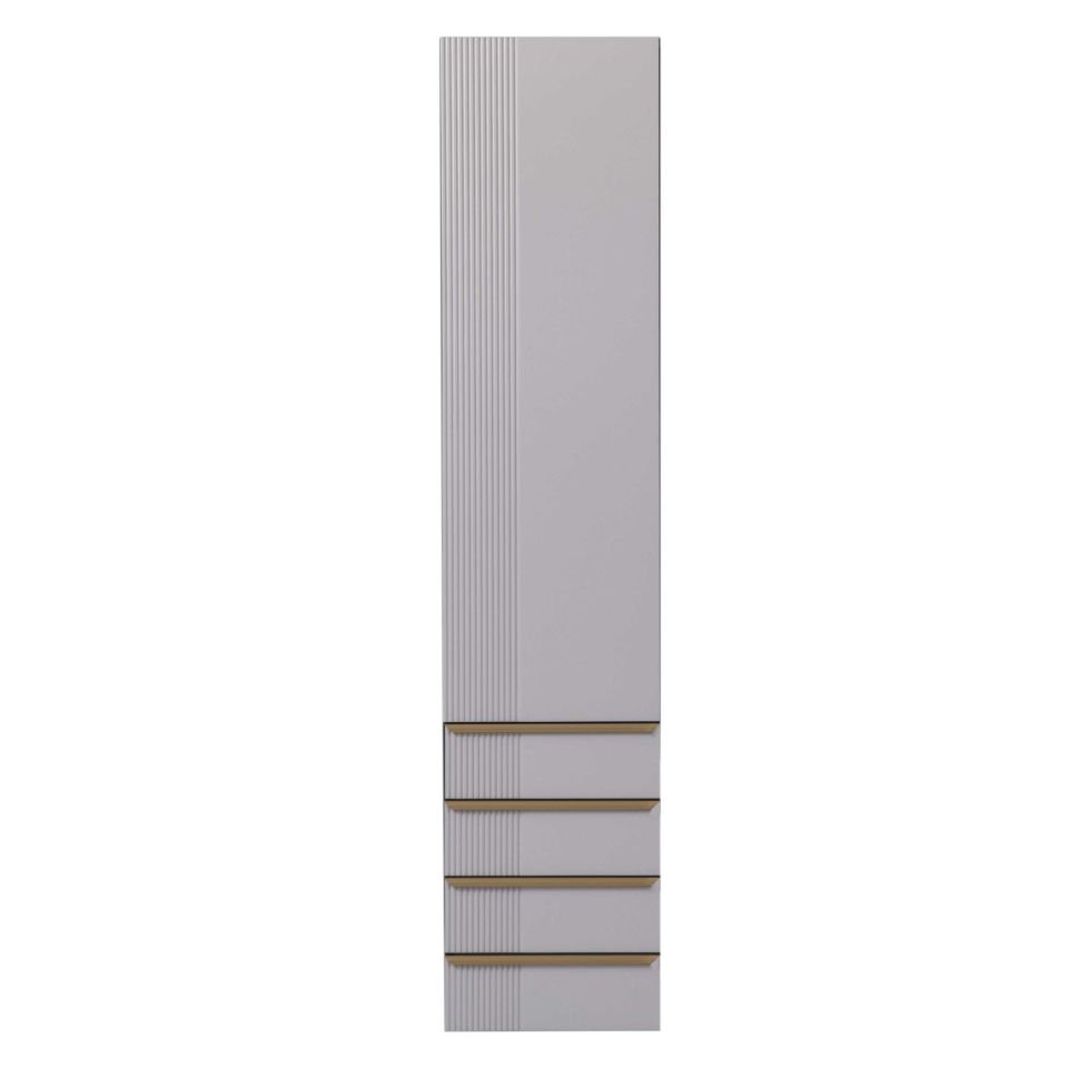 oyalı Mdf Kapak + Çekmeceleri Elegant (Buz Gri)