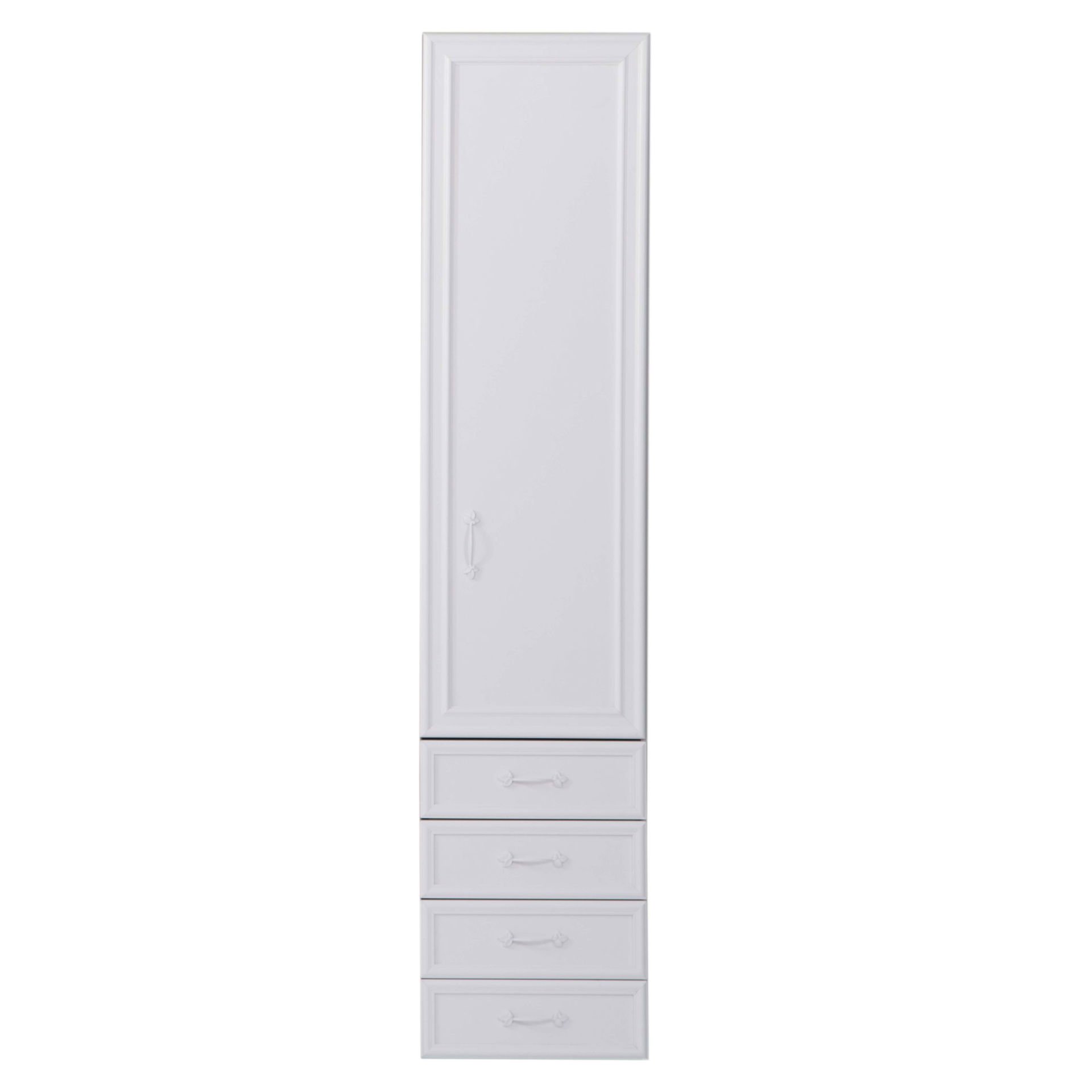 Puzzle 1 Çıtalı Mdf Kapak + Çekmeceleri Isabella (Düz Beyaz