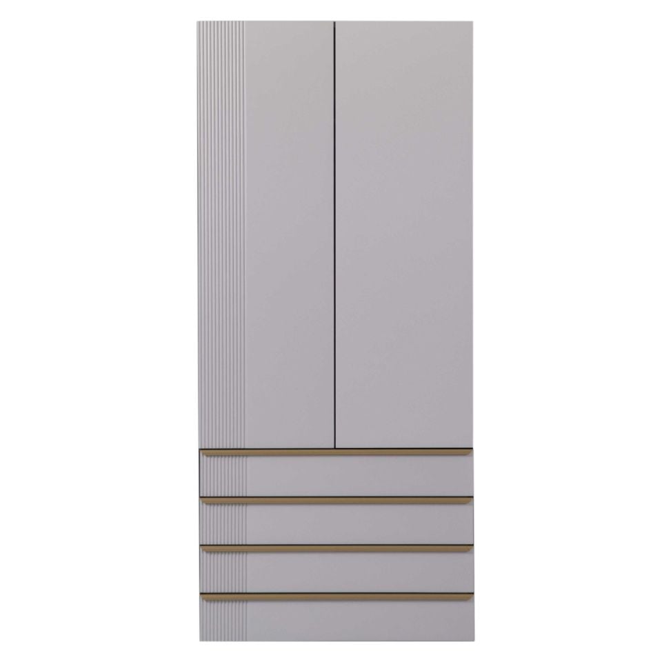 Puzzle 2 Boyalı Mdf Kapak + Çekmeceleri Elegant (Buz Gri)