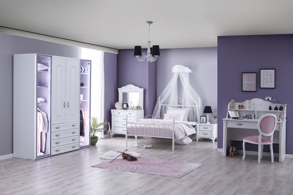 Puzzle 2 Çıtalı Mdf Kapak + Çekmeceleri Helen (Düz Beyaz)